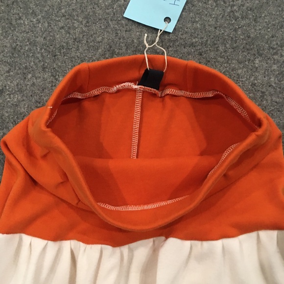 Skirt Girl 4 100% Cotton Orange Colorblock Tiered Maxi Skirt Mom & Pop’s Kids - Picture 6 of 10